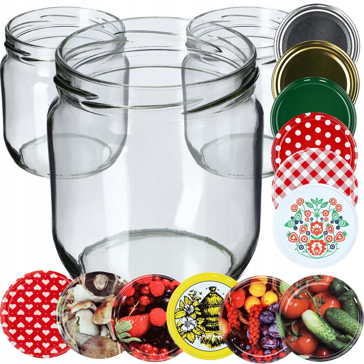 48x Słoiki Słoik 425ml Na Miód Dżem Zakrętki fi82