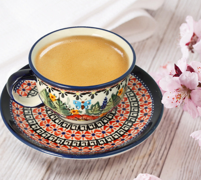 Filiżanka I Spodek Ø 11,8/16 Cm 0,22 L Gu775Dek149Art Ceramika Bolesławiec