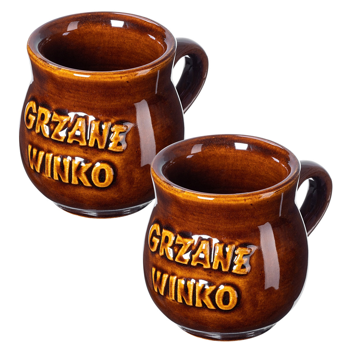 Kubek kamionkowy z uchem Olympia 0.25L z napisem 