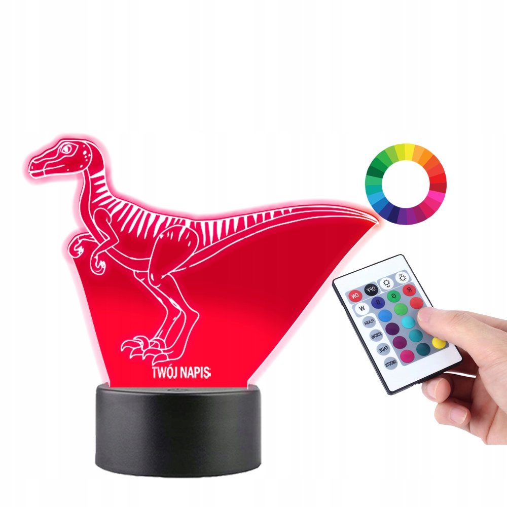 Lampka na Biurko Statuetka Dinozaur Velociraptor