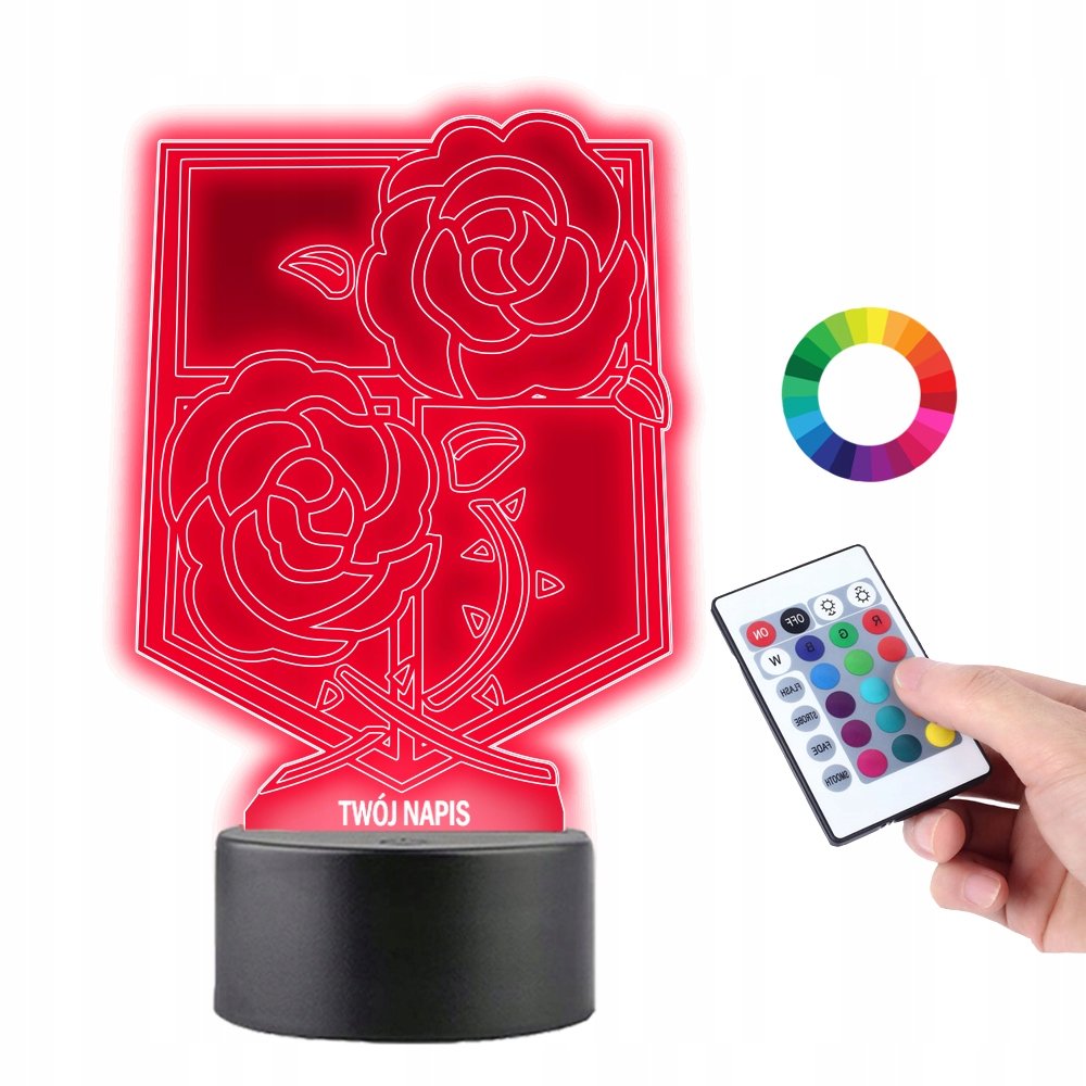 Lampka na Biurko Statuetka Atak Tytanów Herb Róże