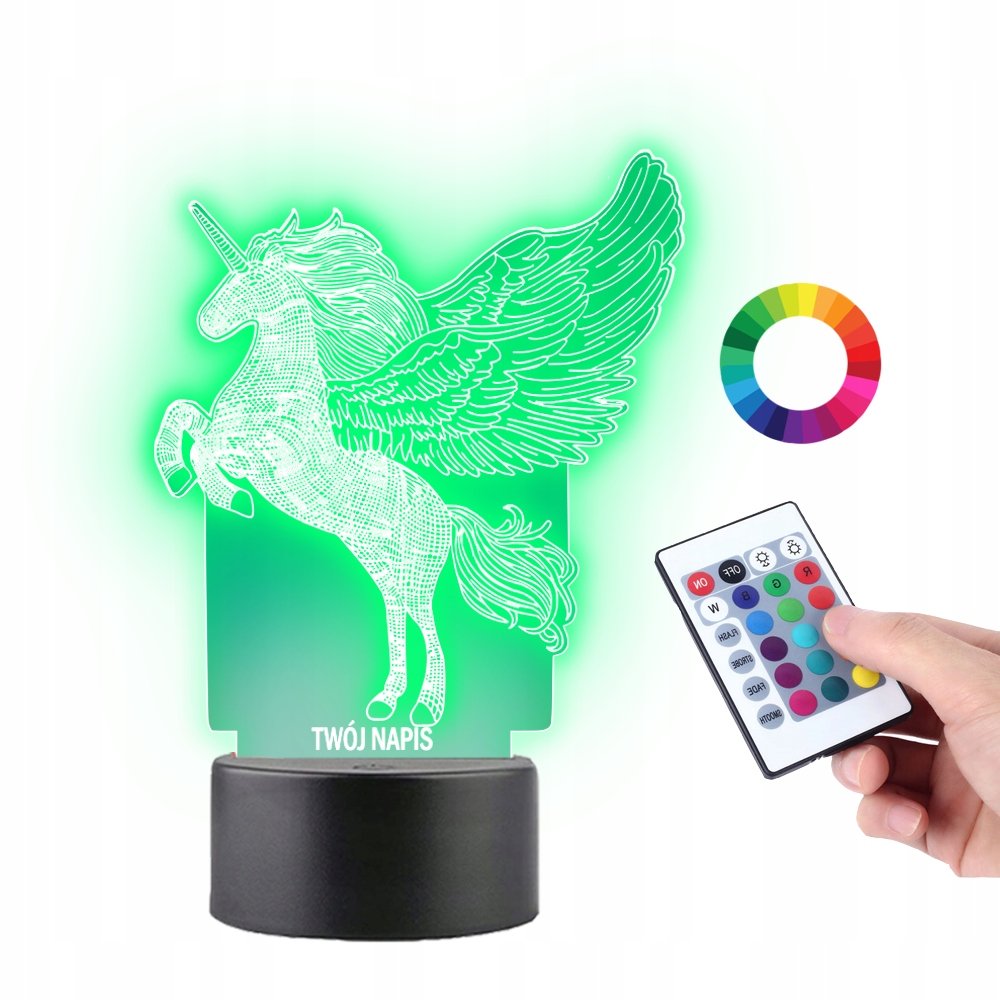 Lampka na Biurko Statuetka Jednorożec Koń Pegaz