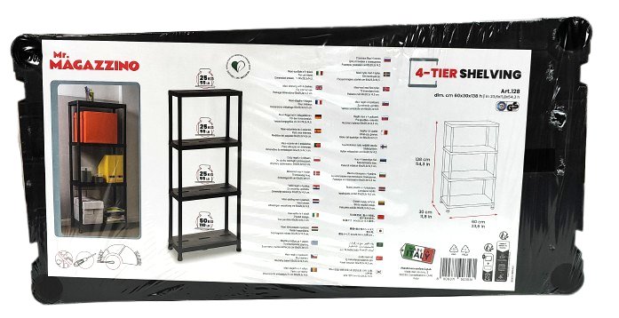 Plastikowy regał magazynowy 138 x 60 x 30 cm