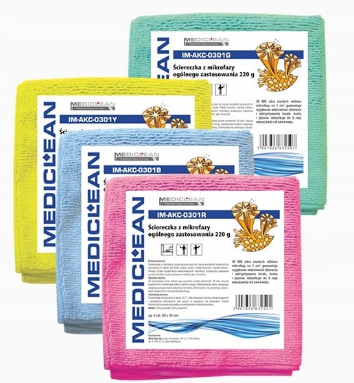Medi Sept Ścierki z mikrofibry A5 niebieskie 220g 40X40 IM-AKC-0302B
