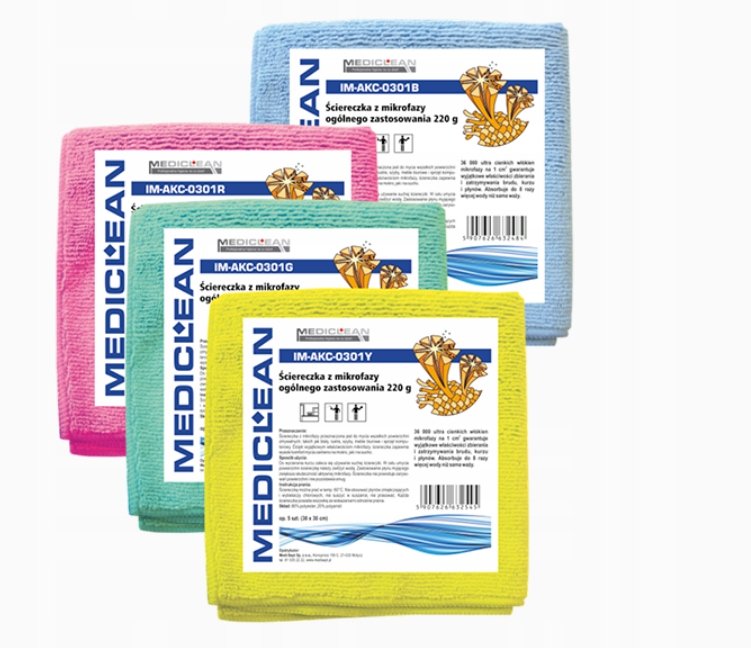 Medisept Ścierka Z Mikrofazy Żółta 30x30 5 Szt