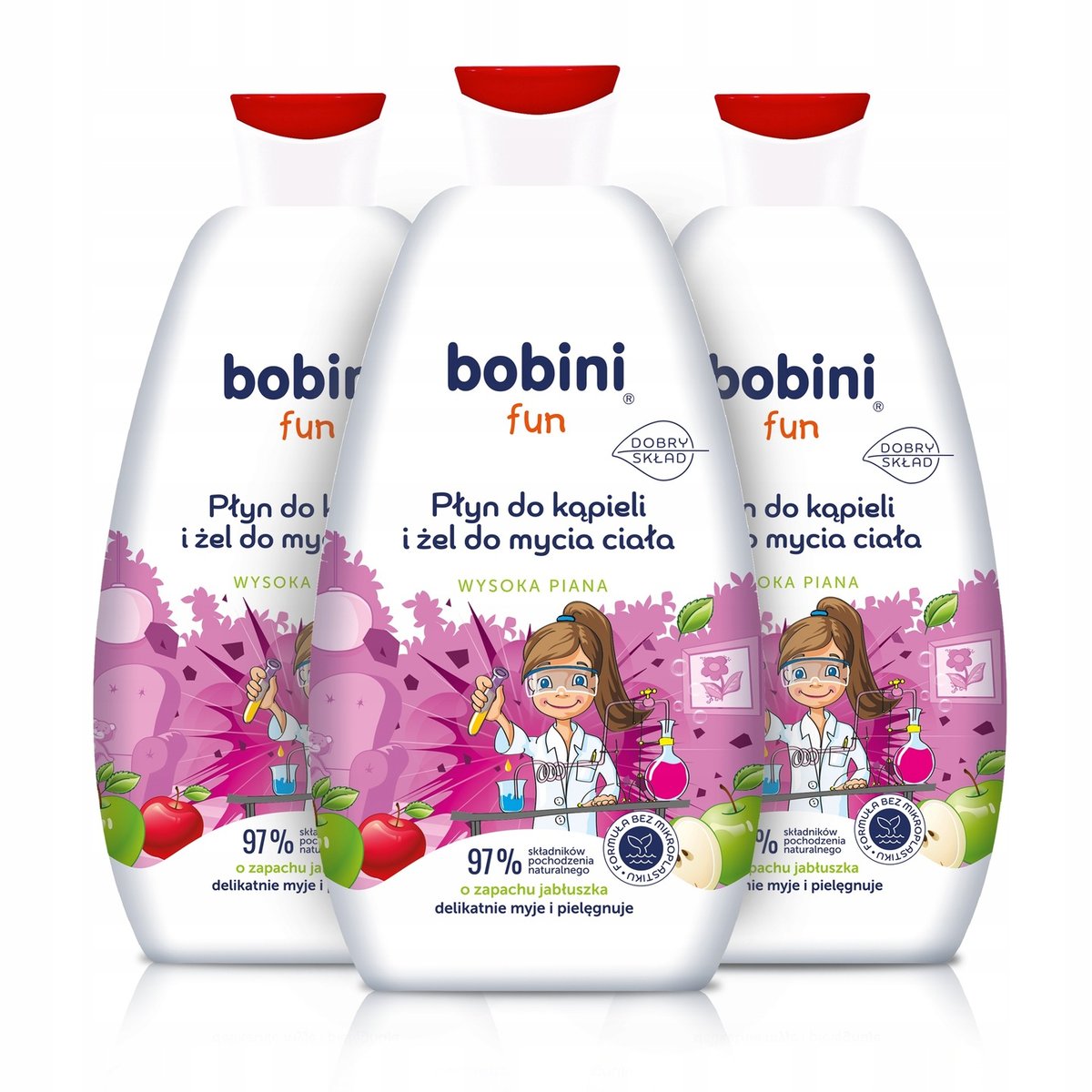 Bobini Płyn do Kąpieli Żel do Mycia dla Dzieci 3x500 ml