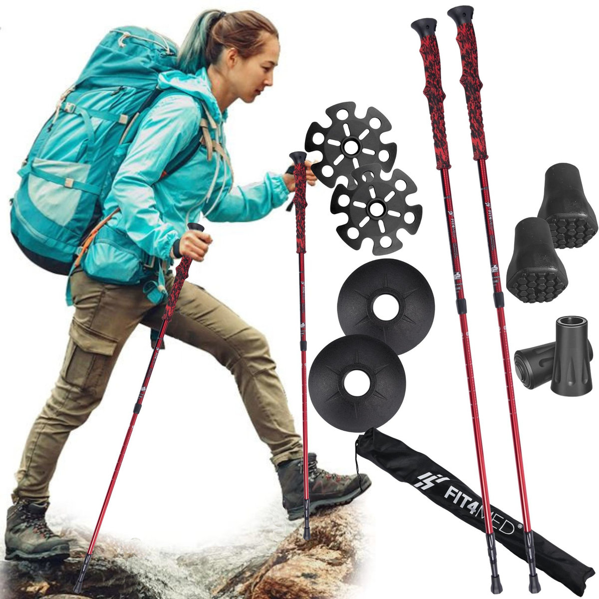 Kijki Nordic Walking Trekkingowy Zestaw Pokrowce