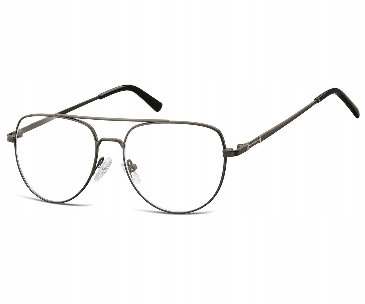 Sunoptic Okulary oprawki korekcyjne pilotki zerówki 889 czarny + grafit