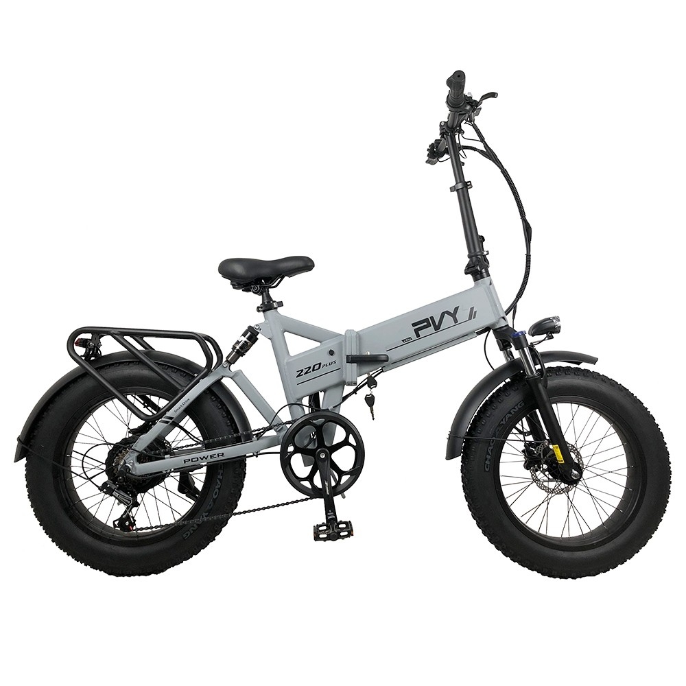 PVY Z20 Plus Folding E-bike, 20*4.0in Fat Tires 1000W Motor 50km/h Speed 16.5Ah Battery 80-120km Range 150kg Load - Grey