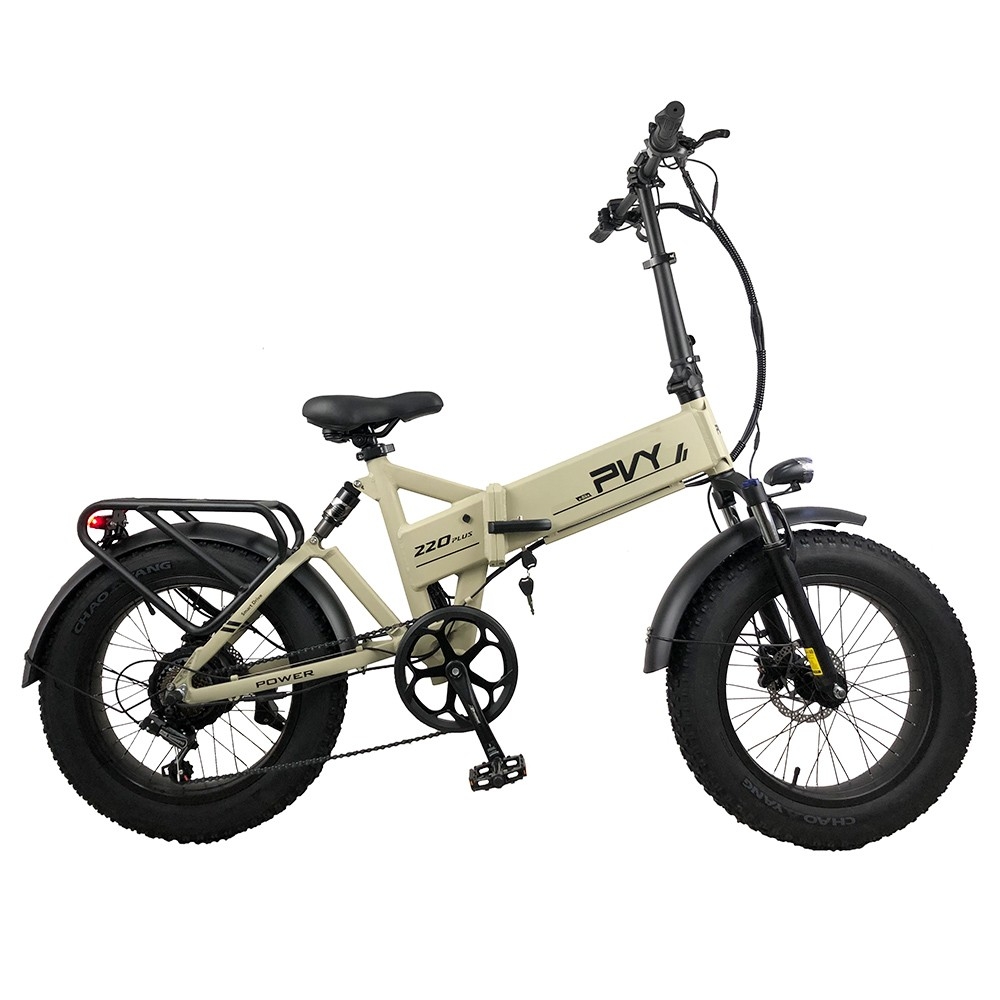 PVY Z20 Plus Folding E-bike, 20*4.0in Fat Tires 500W Motor 50km/h Speed 14.5Ah Battery 50-80km Range 150kg Load - Khaki