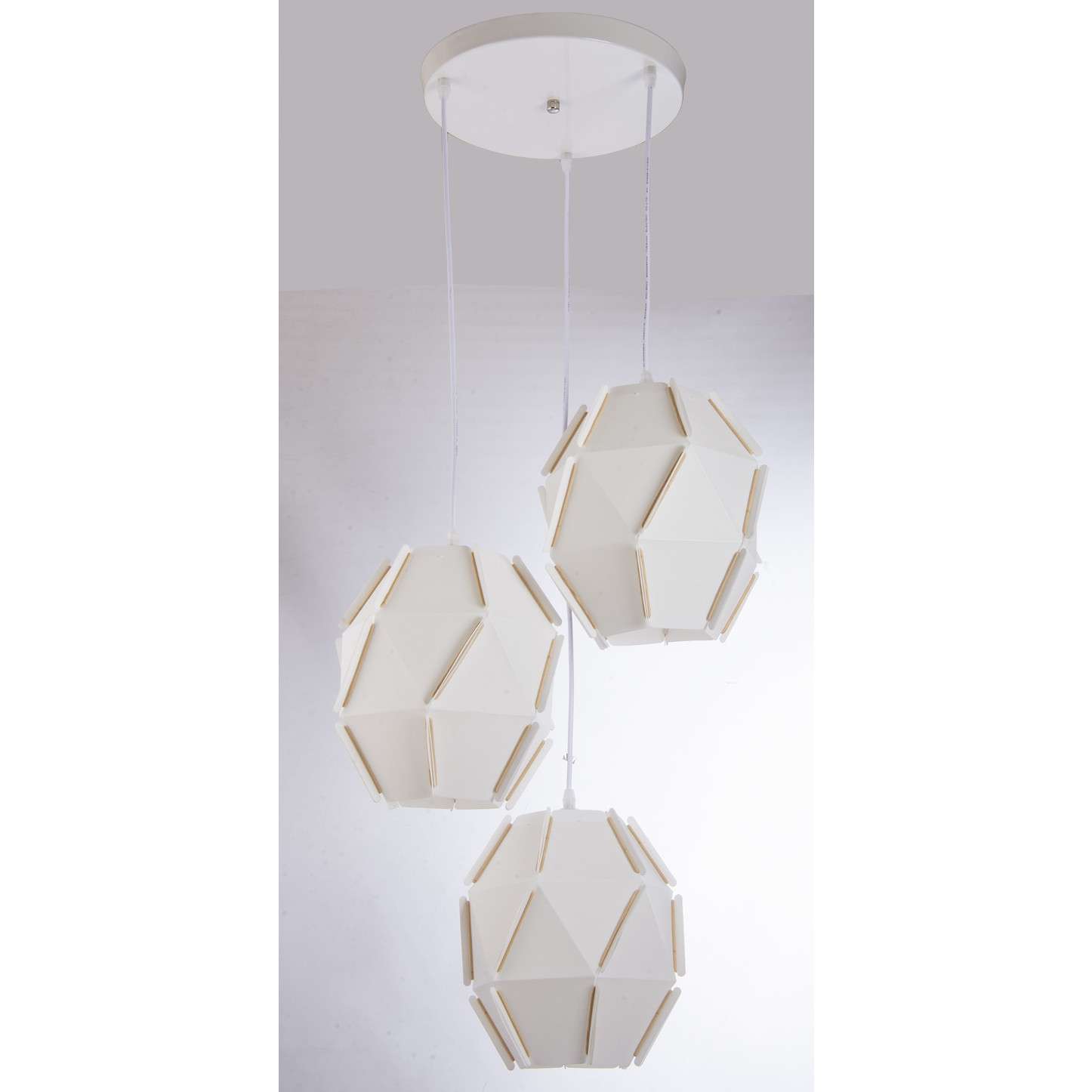 LAMPA wisząca VEN W-P 0196/3 WT geometryczna kule balls kaskada białe