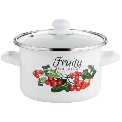 Garnek emaliowany, prosty, Kalina Z/P, 16 cm, 2 l