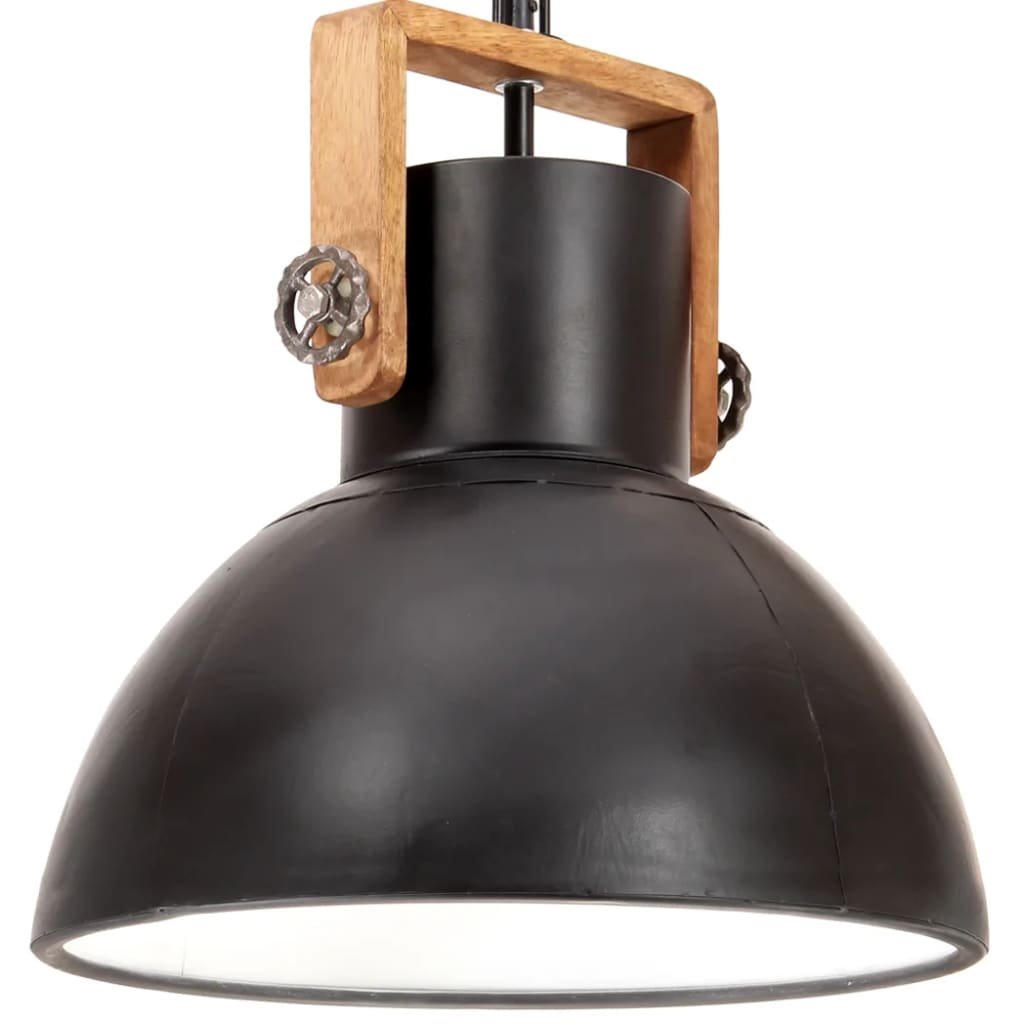 VidaXL Industrialna lampa wisząca, 25 W, czarna, okrągła, 40 cm, E27 320535