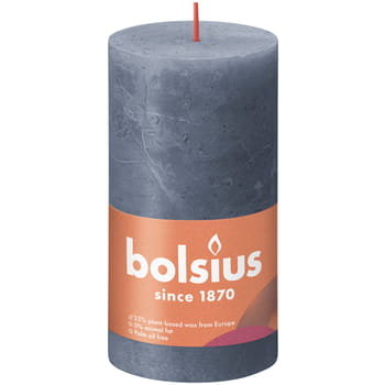Bolsius Świeca pieńkowa Rustic Shine ciemnoniebieska wys. 13 cm