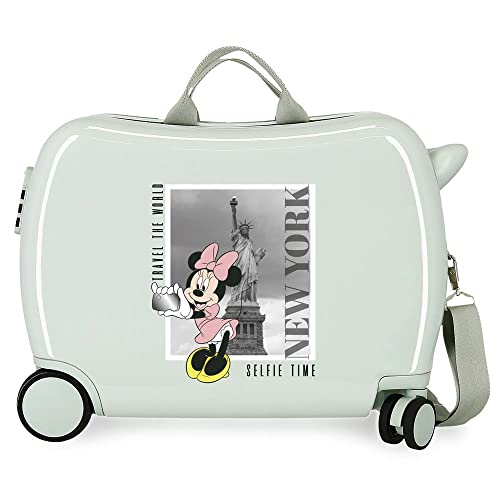Disney Mickey i Minnie Travel the World New York Walizka dziecięca Zielony 50x39x20 cms Sztywne ABS Boczne zamknięcie szyfrowe. 34L 1, Nowy Jork Zielony, Talla única, walizka dziecięca