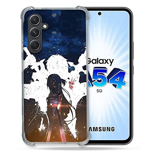 Cokitec wzmocnione szkło hartowane obudowa dla Samsung Galaxy A54 5G Manga SAO Sword Art Online Asuna