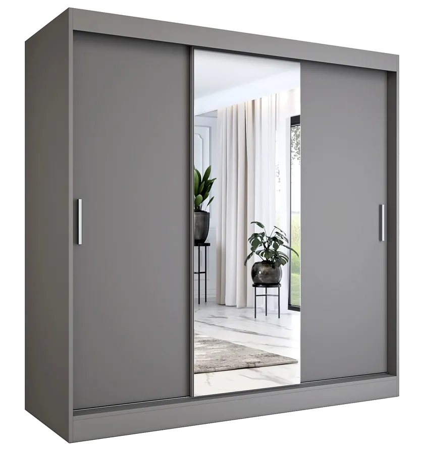 Szafa przesuwna antracyt 200 cm M7-T51