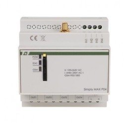 F&F Przekaźnik zdalnego sterowania GSM Sterowanie SMS ON/OFF/Alarm 4x Wejście 4x Wyjście SIMply MAX P04 9777 SIMPLY MAX-P04