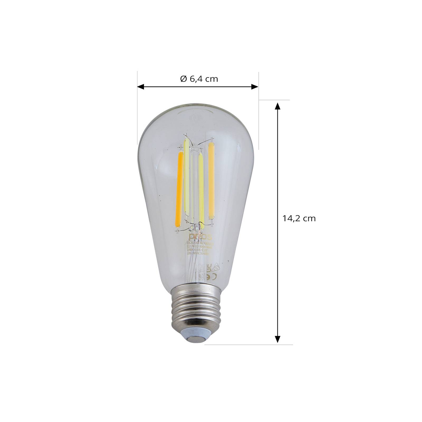 LUUMR Smart LED E27 ST64 7W przezroczysty ZigBee Hue