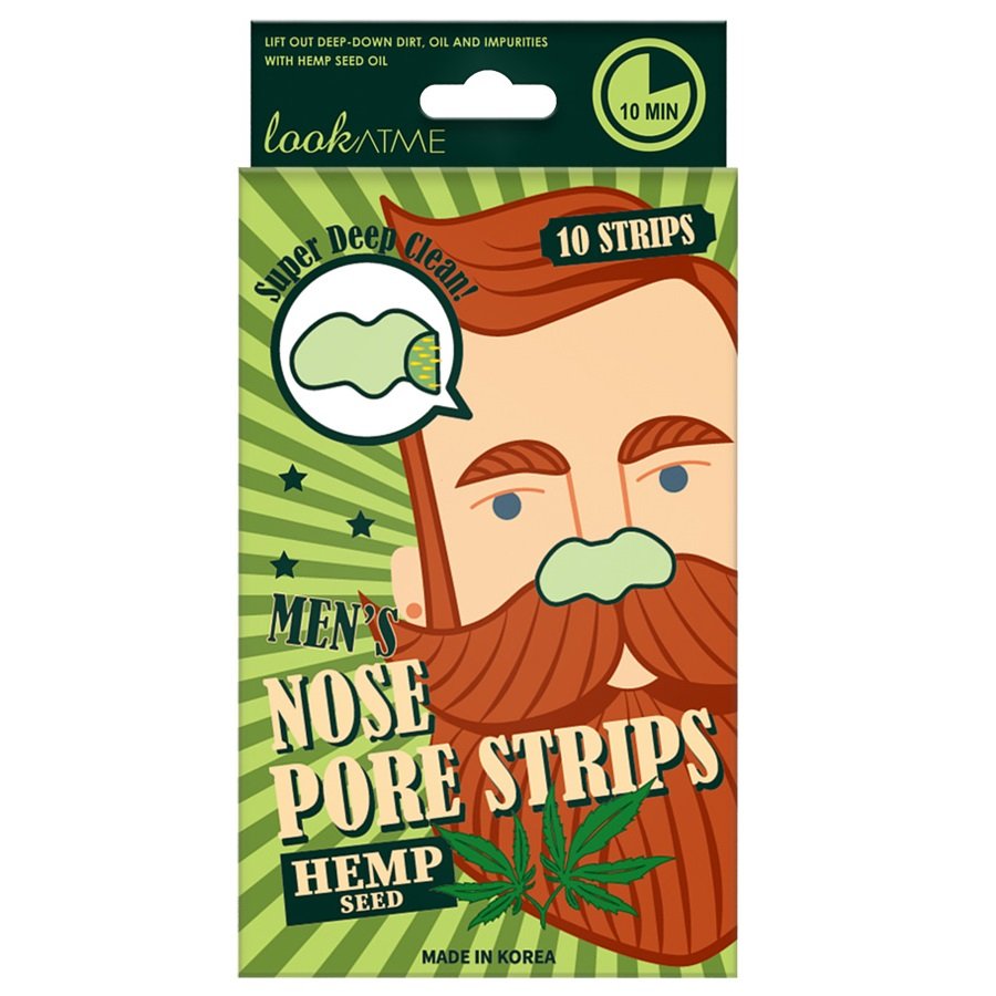 Look At Me, Men’s Nose Pore Strips, Oczyszczające Plastry Na Nos, Hemp Seed, 10szt.