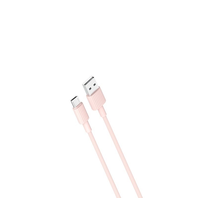 Xo kabel NB156 Usb - microUSB 1,0 m 2,4A różowy