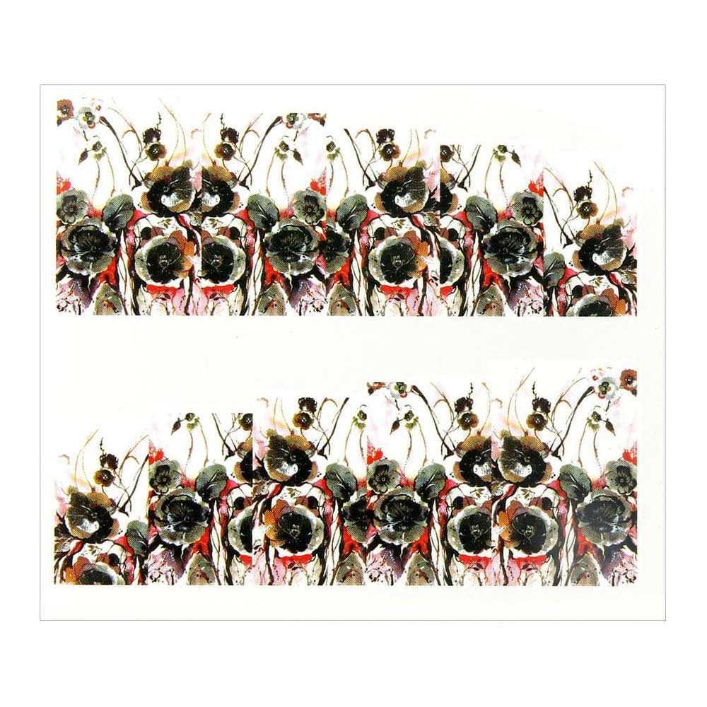 Allepaznokcie Naklejki wodne do paznokci arkusz 6,5 x 5,5cm na 10 palców A Nr 079