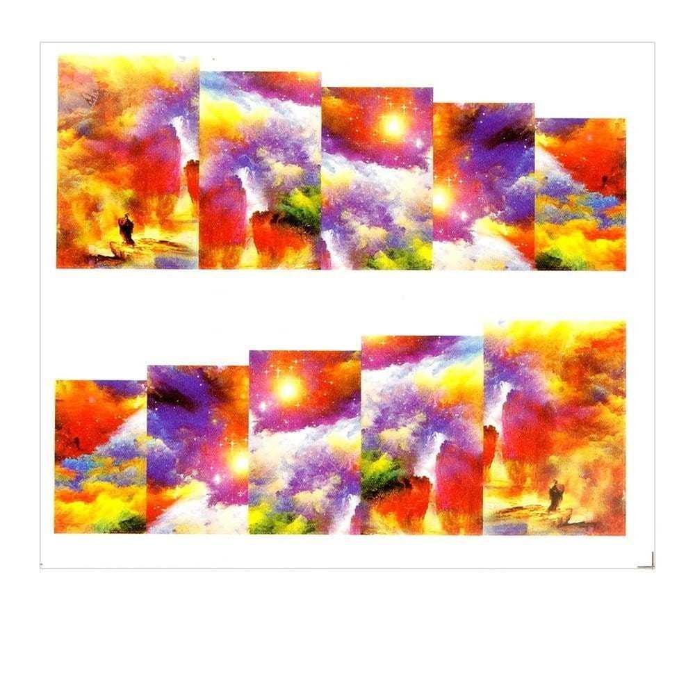 Allepaznokcie Naklejki wodne do paznokci arkusz 6,5 x 5,5 cm na 10 palców a Nr 172