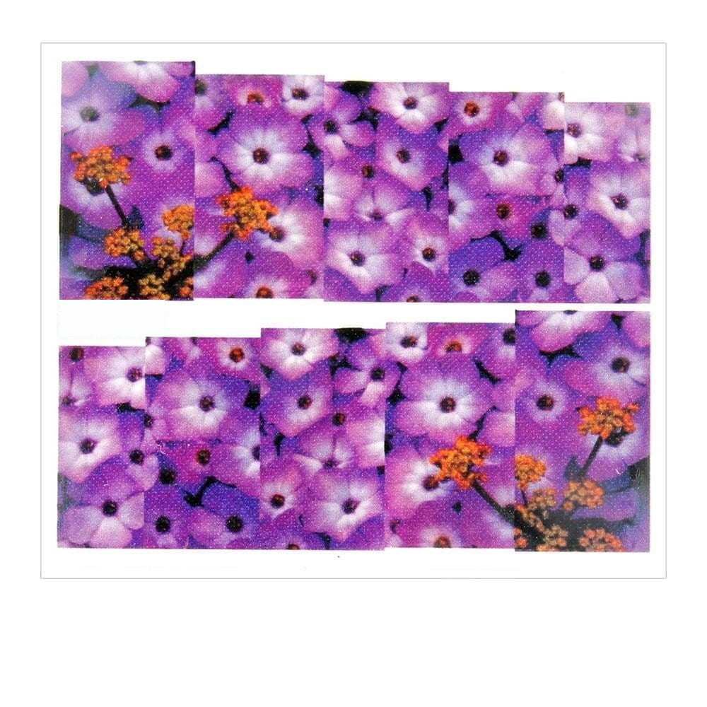 Allepaznokcie Naklejki wodne do paznokci arkusz 6,5 x 5,5 cm na 10 palców Nr 1588