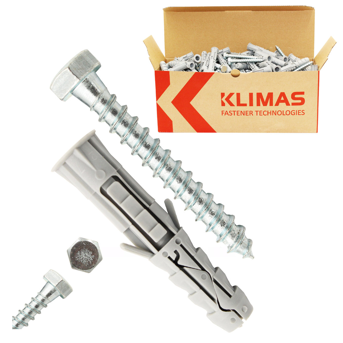 WKRĘT-MET Kołek rozporowy z wkrętem z łbem sześciokątnym KKX 12x70mm KKX12070