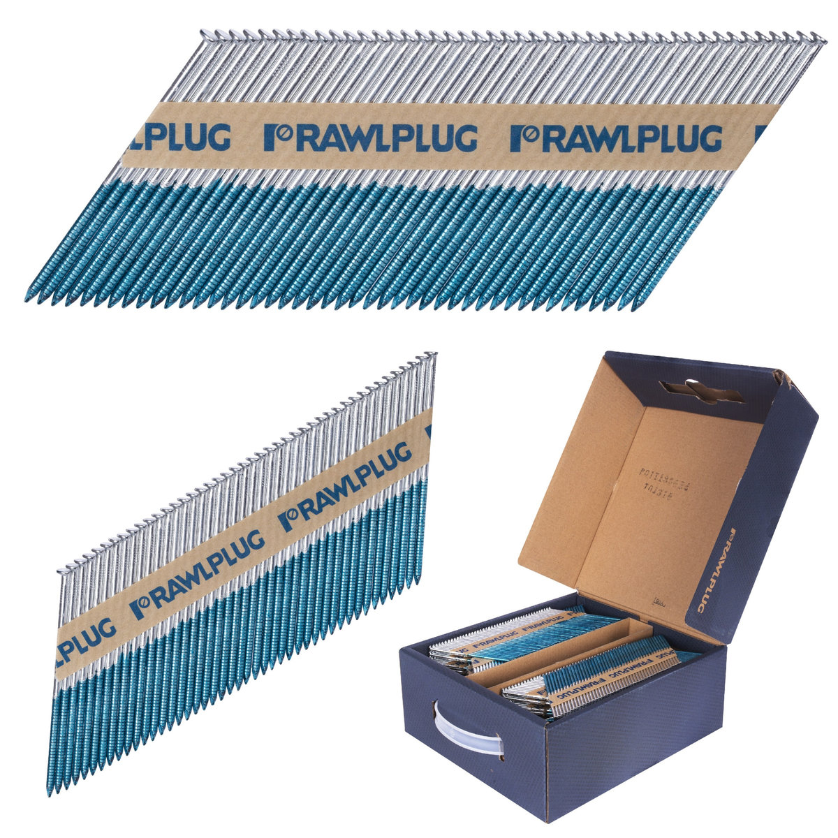 Rawlplug Gwoździe 3,1x90 pierścieniowe ocynkowane na papierze, 3300 szt., do gwoździarki PN3490 SPG-DRG-3190