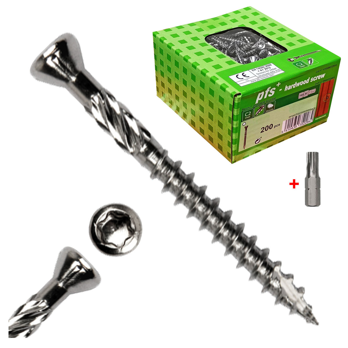 WKRĘTY TARASOWE 4x30 NIERDZEWNE C2 TORX +BIT 200szt