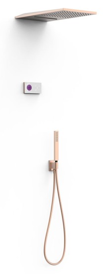Zestaw TRES Shower Technology Blue Edition 24-K Matowe Różowe złoto 09286308OPM