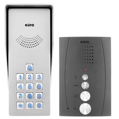 Eura-Tech Domofon ADP-38A3 Zestaw ENTRA grafitowy jednorodzinny głośnomówiący kaseta z szyfratorem ADP-38A3