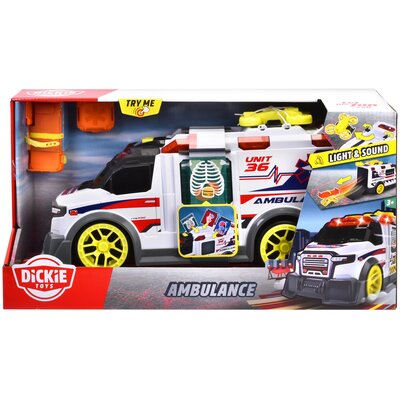 DICKIE A.S Ambulans 35,5 cm światło i dźwięk SŁUCHAWKI GRATIS