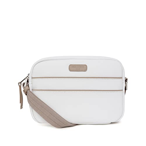 Hexagona Damska kolekcja Paris-Trotteur Serena - biała syntetyczna damska torba na ramię mała torebka na ramię, dł.: 24 x wys. : 17 x P: 6 cm, biały