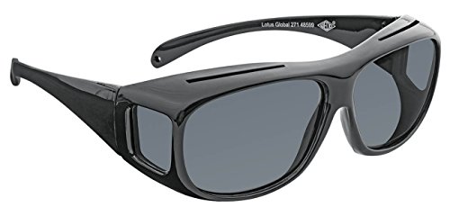 Wedo 27148599 Okulary przeciwsłoneczne dla kierowców i osób noszących okulary, soczewki polaryzacyjne zgodnie z normą ISO, 100% ochrona przed promieniowaniem UV, w zestawie etui na okulary, czarne