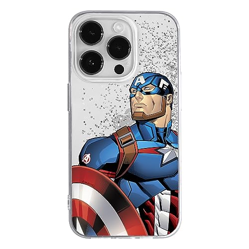 ERT GROUP etui na telefon Apple Iphone 14 PRO, case oryginalny i oficjalnie licencjonowany przez Marvel, wzór Captain America 011, optymalnie dopasowane, z efektem płynnego brokatu