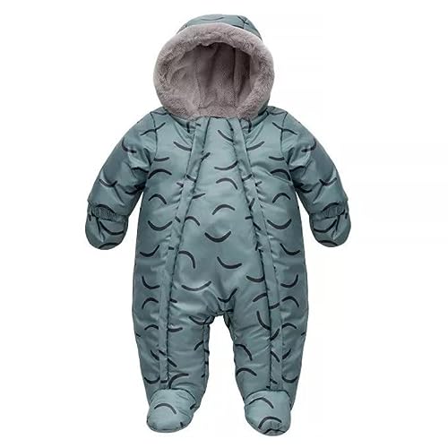 Pinokio Kombinezon zimowy, 100% poliester, zielone paski tygrysie paski, unisex, rozmiar 56-68 (62)