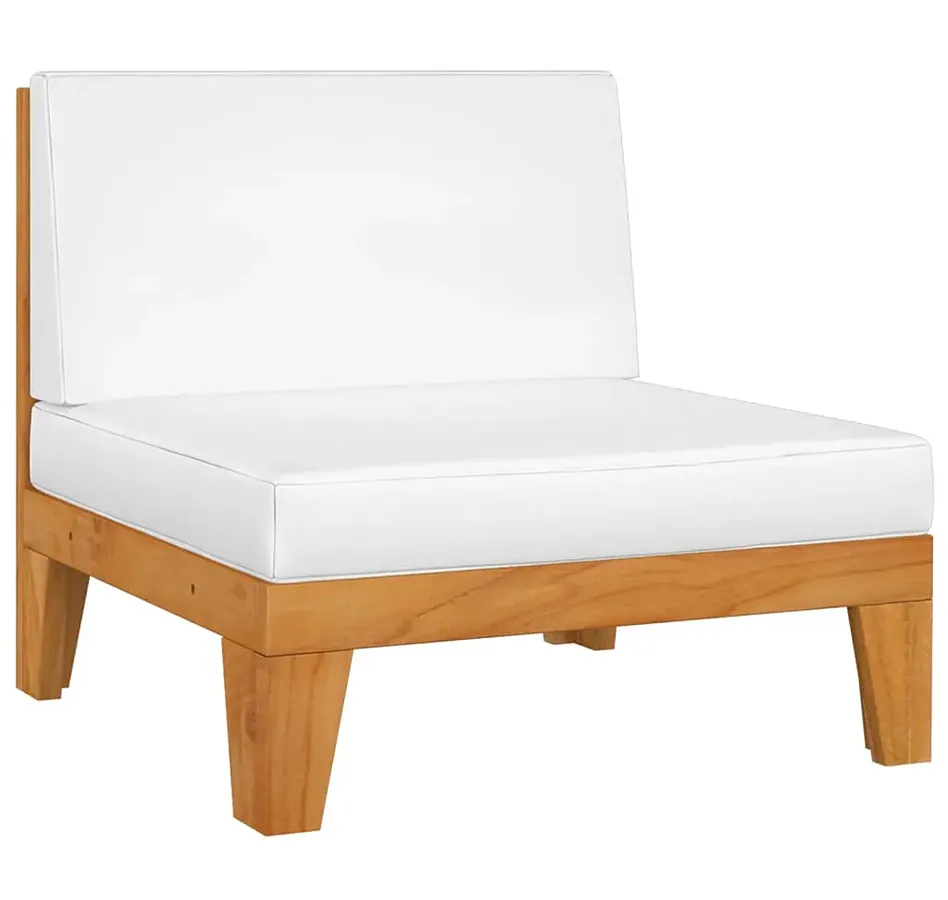 EDINOS Drewniany fotel ogrodowy z kremowymi poduszkami W1-D85