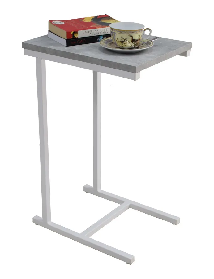 Elior Minimalistyczny stolik pomocniczy biały + beton M4-B71