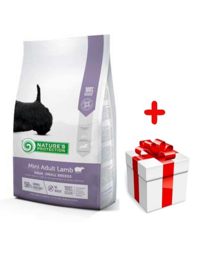 NATURES PROTECTION Mini Adult Lamb 2kg + niespodzianka dla psa GRATIS!