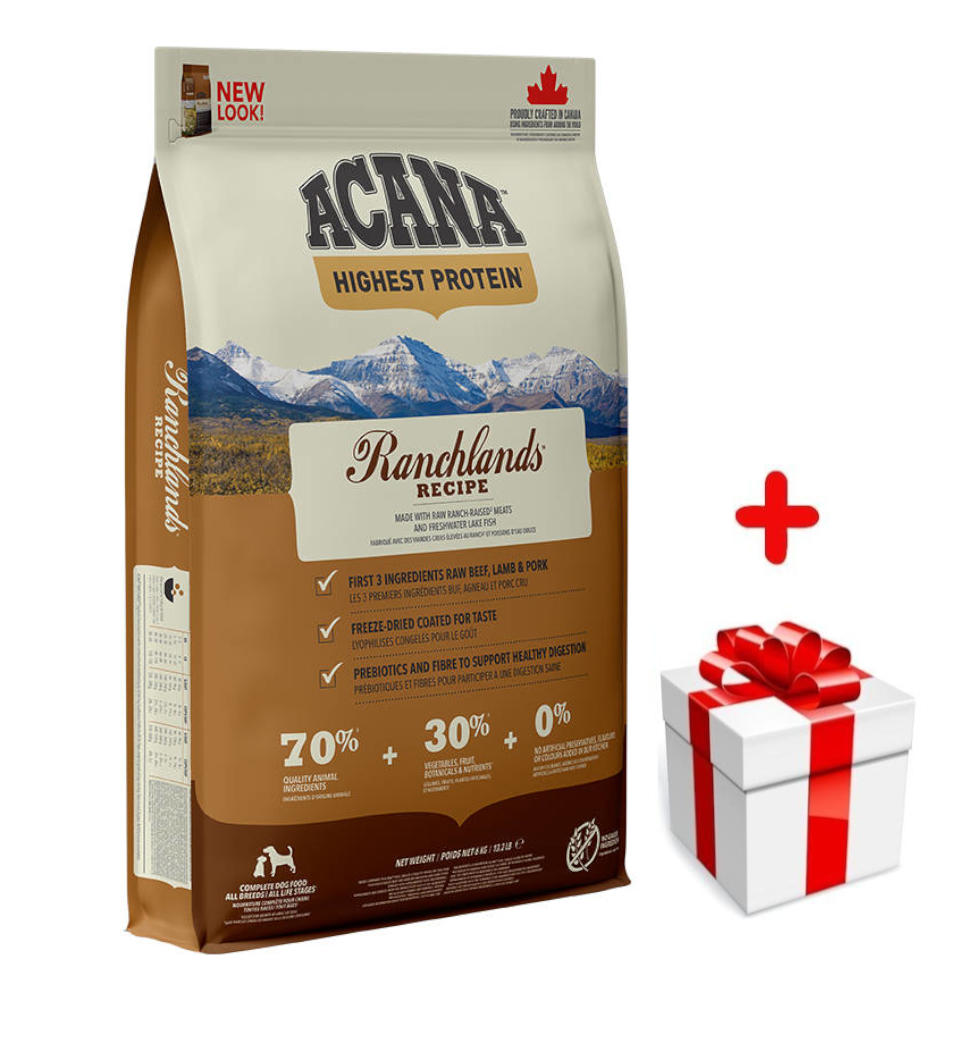 ACANA Ranchlands Dog 6kg + niespodzianka dla psa GRATIS!