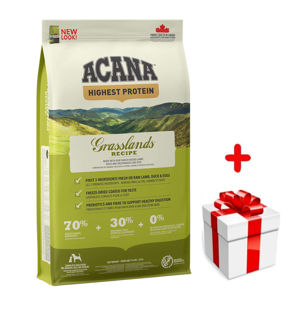 ACANA Grasslands Dog 11,4kg + niespodzianka dla psa GRATIS!