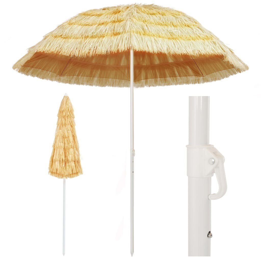 vidaXL Parasol plażowy w stylu hawajskim, naturalny, 240 cm