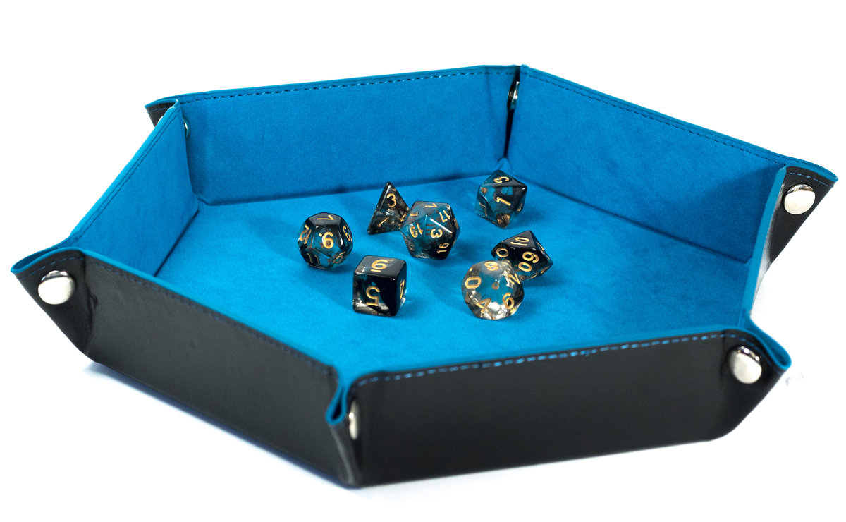 Aksamitno Skórzany Dice Tray Tacka Na Kości RPG Jezioro Elfów - Rozmiar:17,5 x 17,5 cm