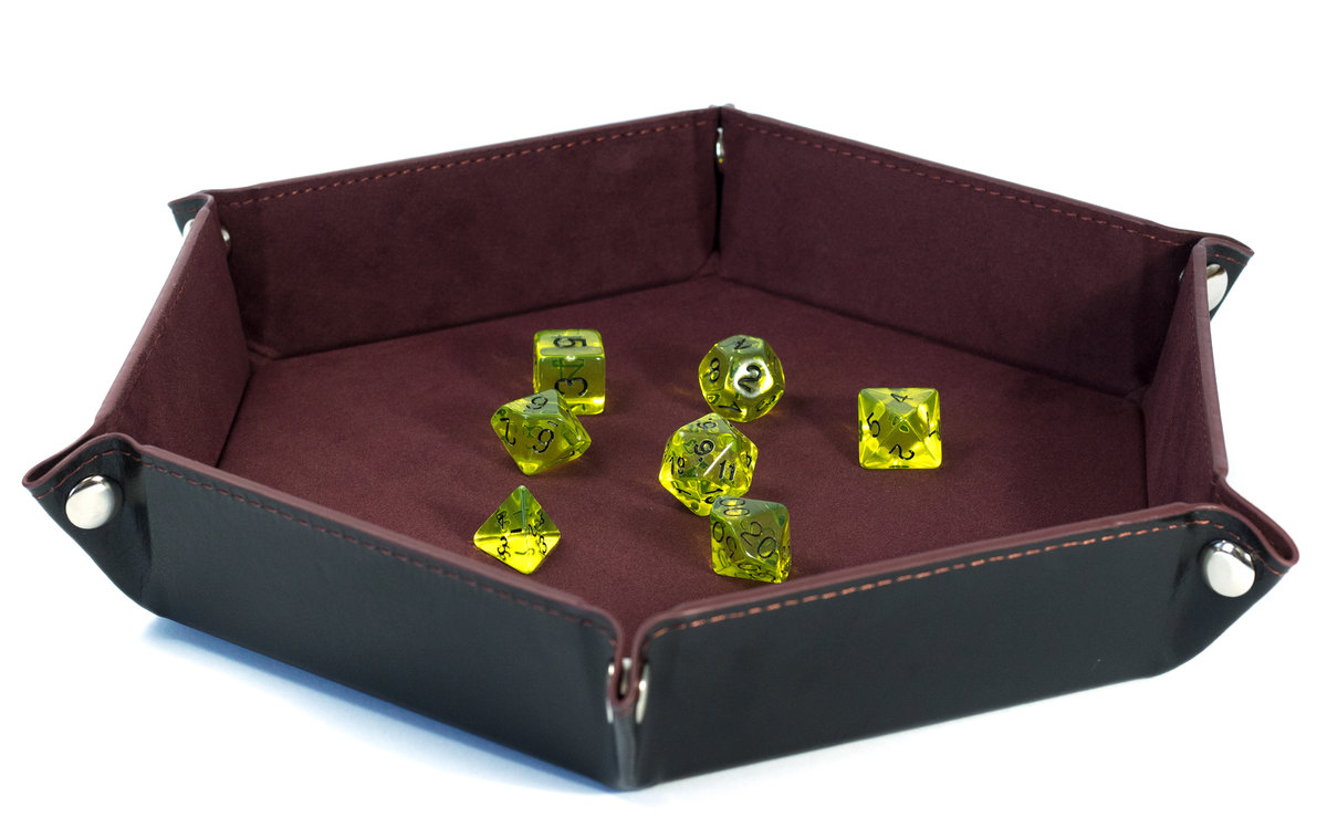 Aksamitno Skórzany Dice Tray Tacka Na Kości RPG Szlachecka - Rozmiar:17,5 x 17,5 cm