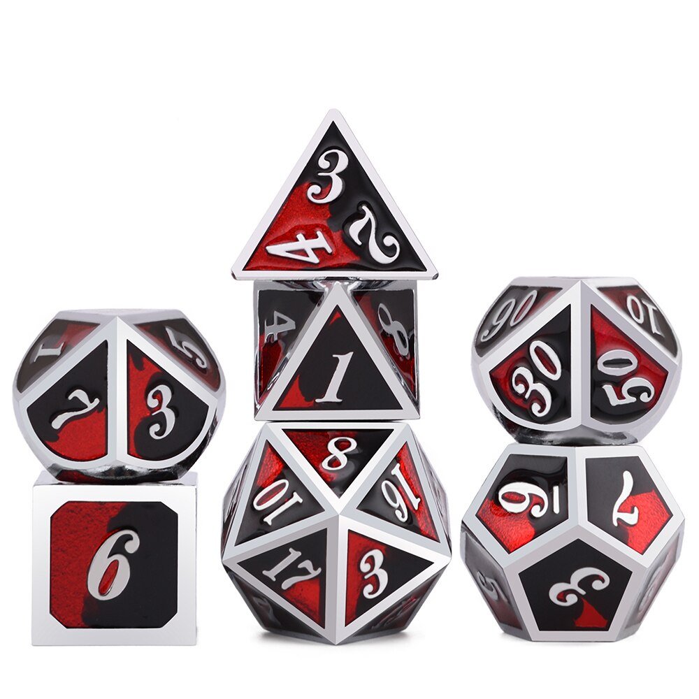 Kostki Rpg Ognie Piekielne Zestaw 7 Metalowych Kości