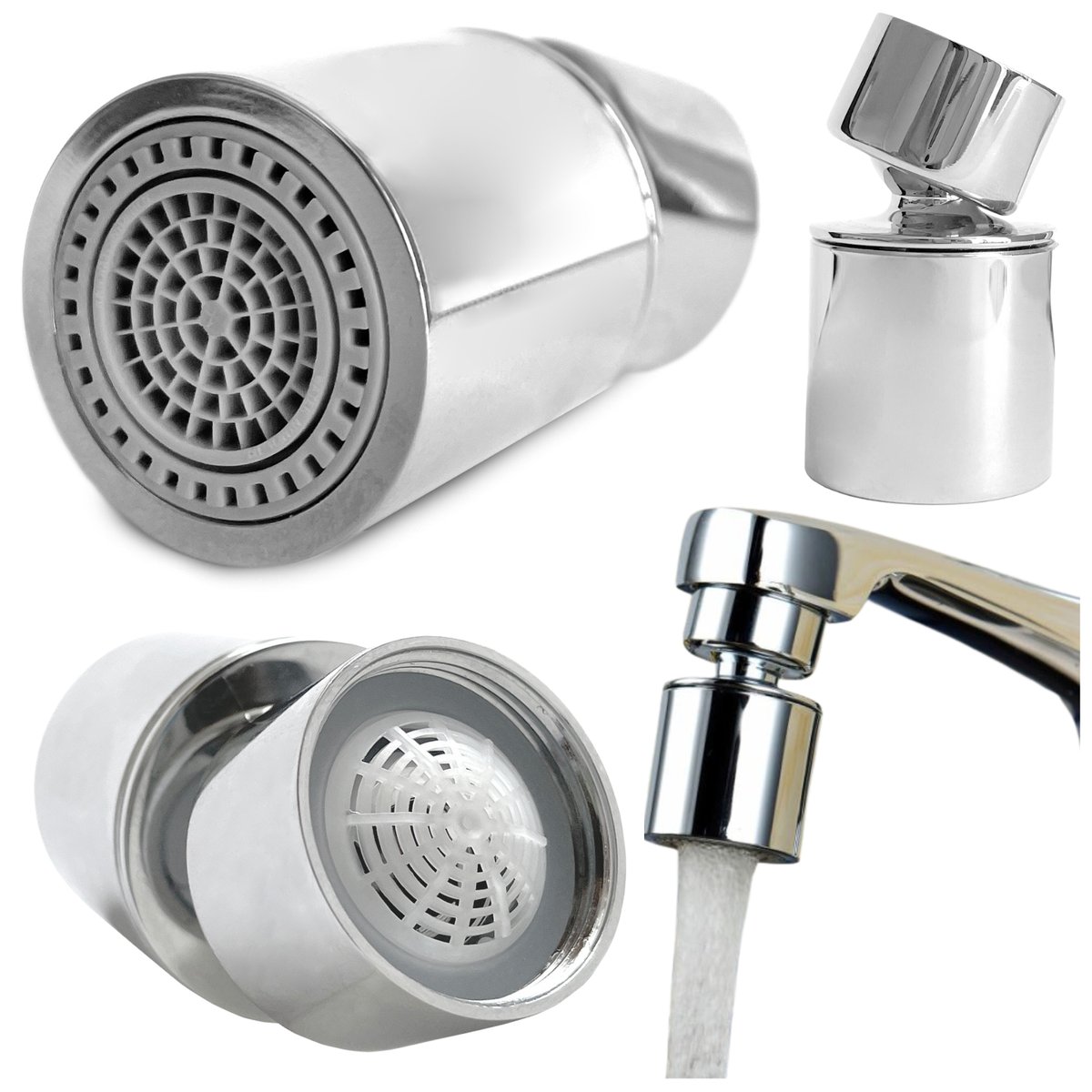 Perlator do oszczędzania wody srebrny