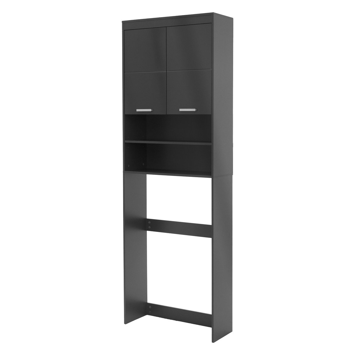 Waschmaschinenschrank mit 2 Türen und 2 offenen Fächern 187,5x63 cm Dunkelgrau ML-Design