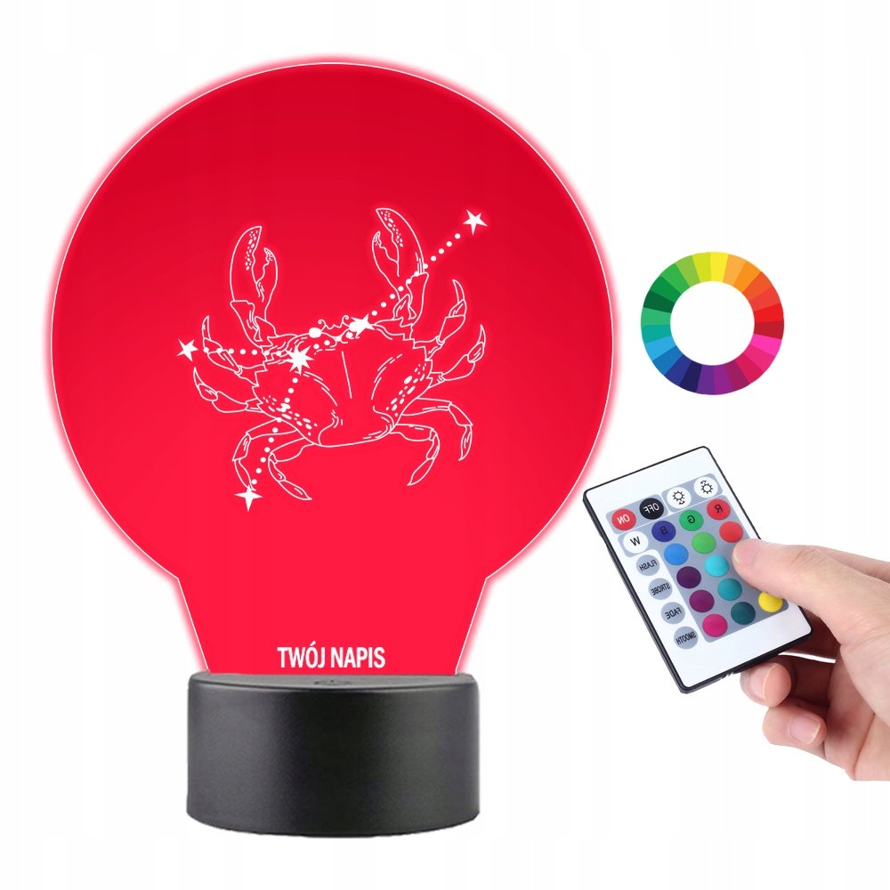 Lampka na Biurko Statuetka Led Rak Znak Zodiaku